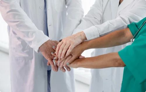 A medical team are ready to get to work